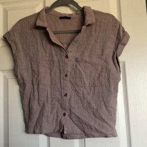 COTTON ON Cropped, cut off, button down tee
